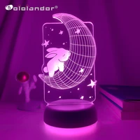 newest 3d lamp moon rabbit baby night lights color changing usb battery nightlight for kids child girl bedroom night lamp gifts