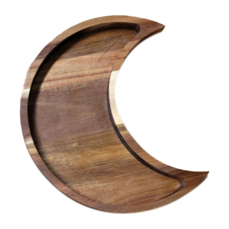 

Деревянный поднос в форме полумесяца, поднос из драгоценных камней, подставка для ювелирных изделий, пластина из эфирного масла в форме сол...