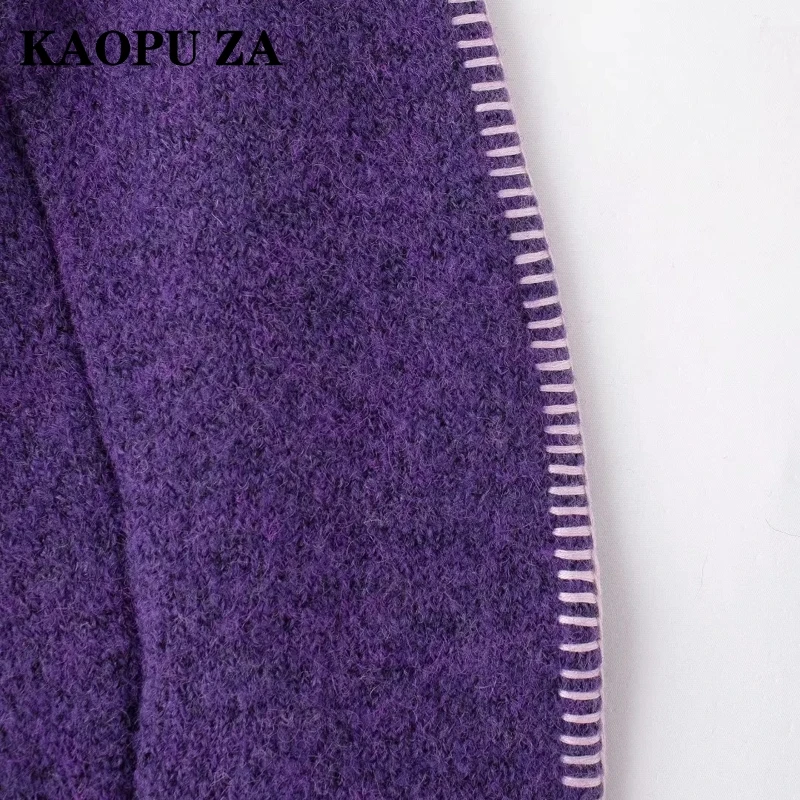 KAOPU ZA 2024 новый осенний женский повседневный кардиган с воротником-стойкой и