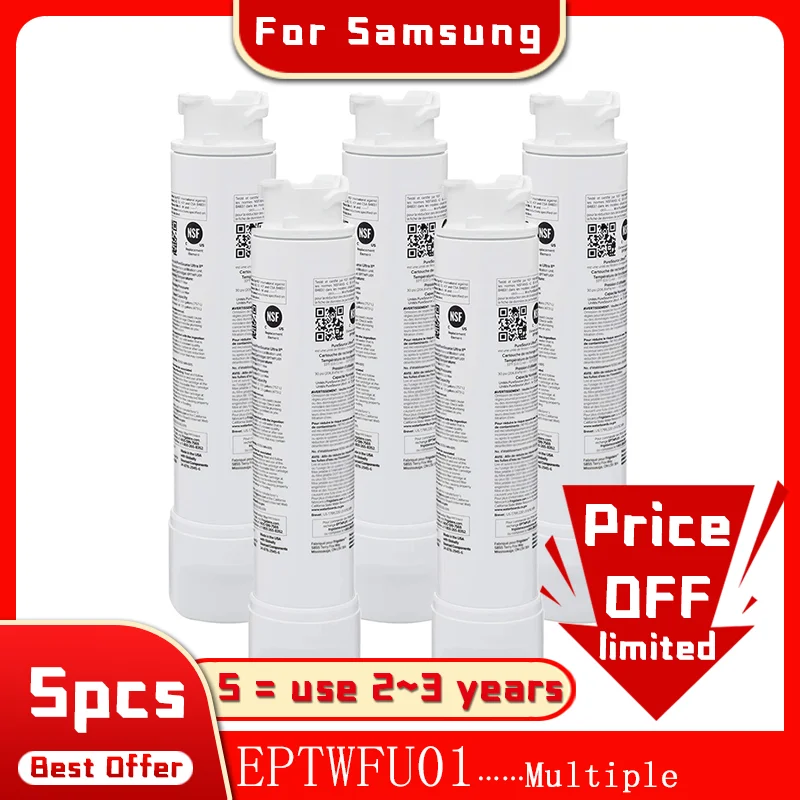 5pcs For Frigidaire Refrigerator EPTWFU01 Fridge Water Filte