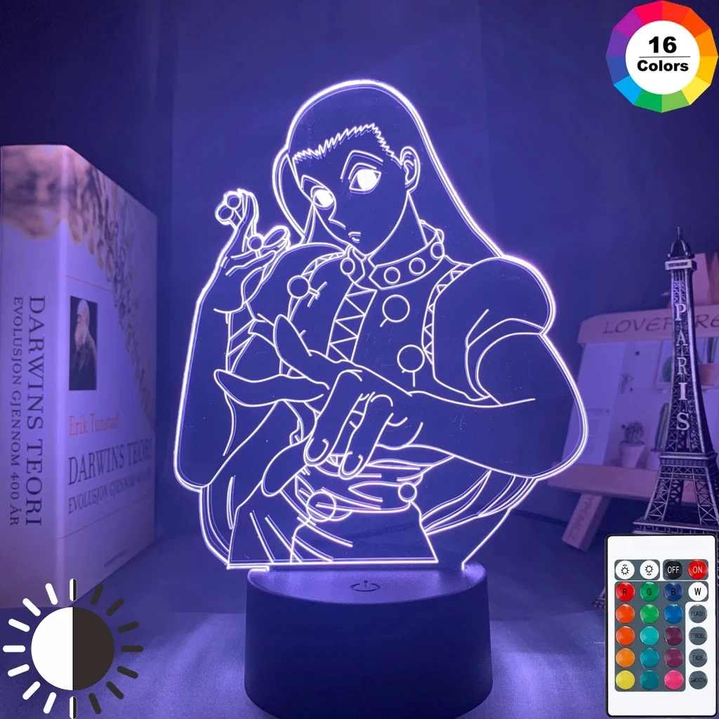 

Acrylic Led Night Light Anime Hunter X Hunter Bedroom Decor Light for Kid Child Birthday Gift HXH Illumi Zoldyck Figure 3d Lamp