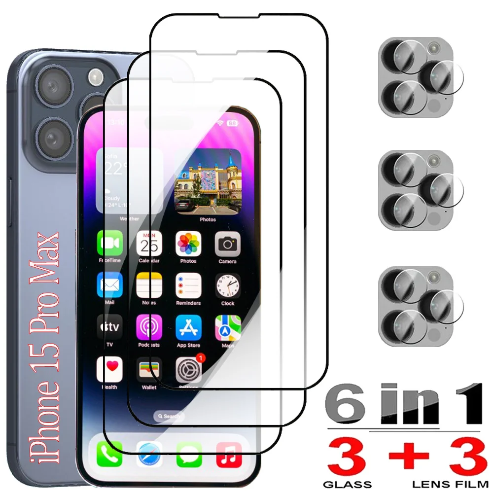 Айфон 15 про макс HD Защитное стекло на iPhone Pro Max Протекторы экрана iPhone15 Закаленное и