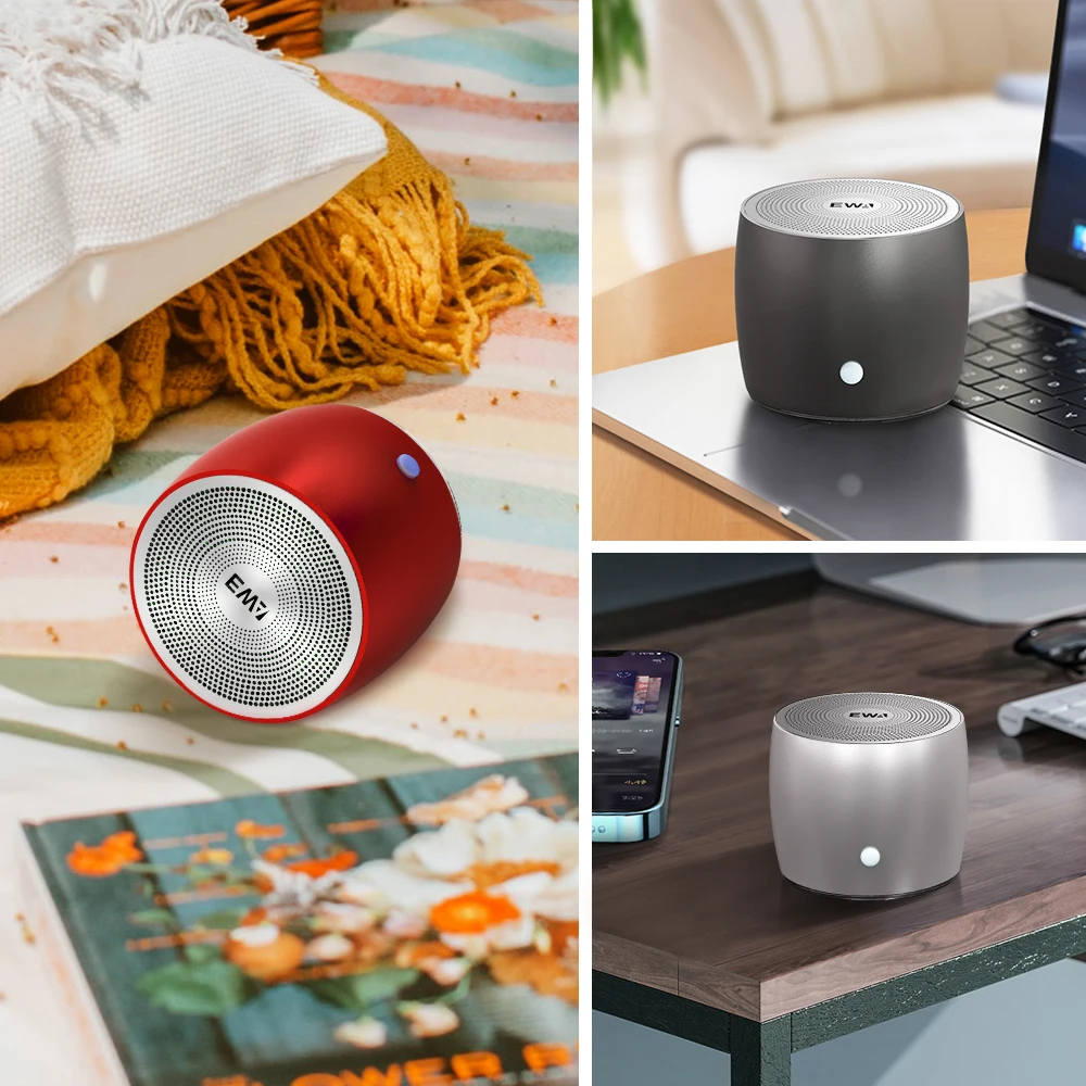 Новая портативная Bluetooth-колонка EWA A103 Mini с мощными басами, водонепроницаемая (IPX5), беспроводная, в металлическом корпусе, с громким звуком и шумоподавлением (art.: 3920da50fcab2) - 3920da50fcab2