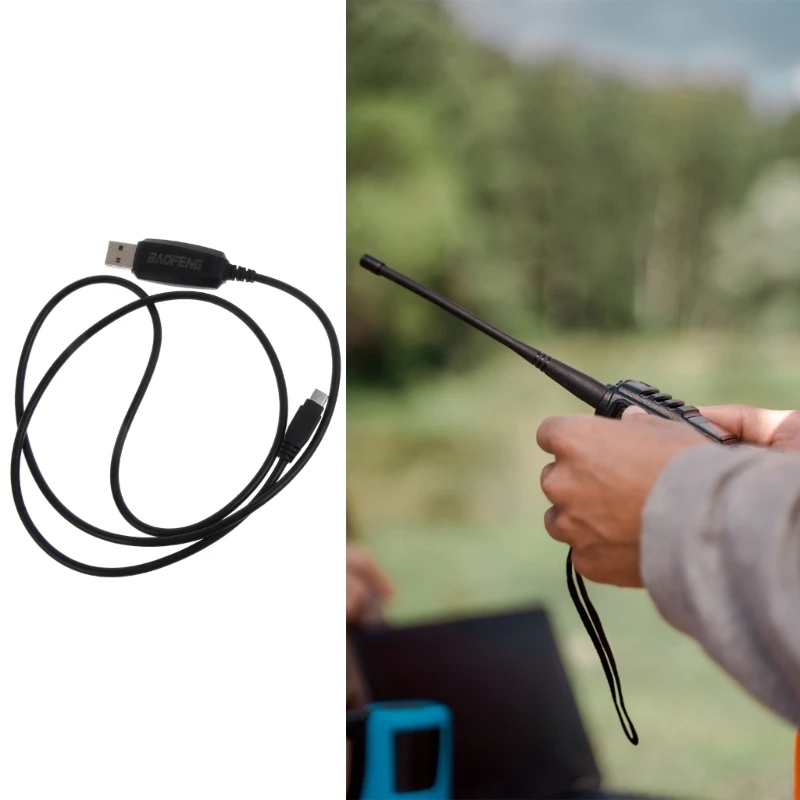 Upgraded USB Programming Cable Walkie-Talkie Programming Cable with Driver-CD Lightweight Suitable for BF-T1 BF-9100