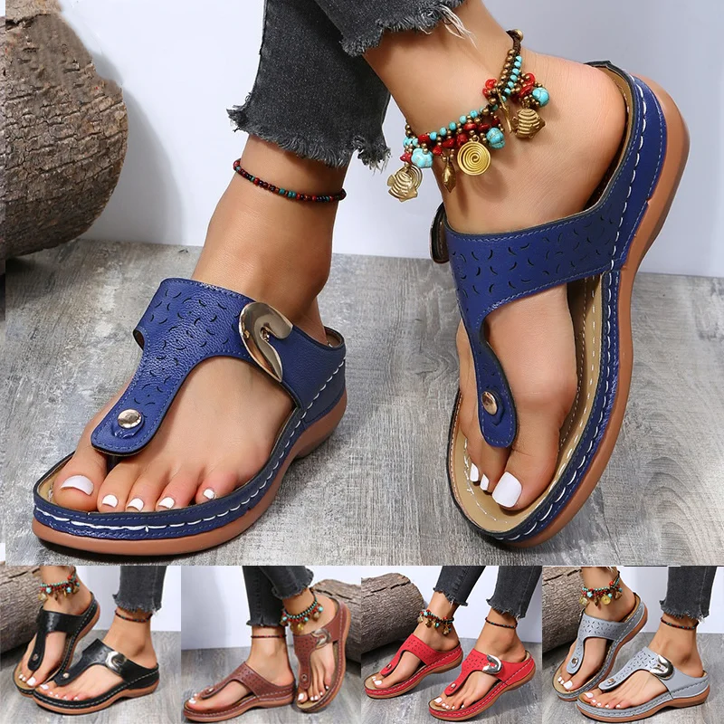 2022 New Fashion Summer Women's Slippers Wedge Sandals Flip Flops Beach Sandals Outdoor Platform Slippers