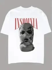 Футболка мужская с принтом бессонницы модная тенниска в масках свободная майка
