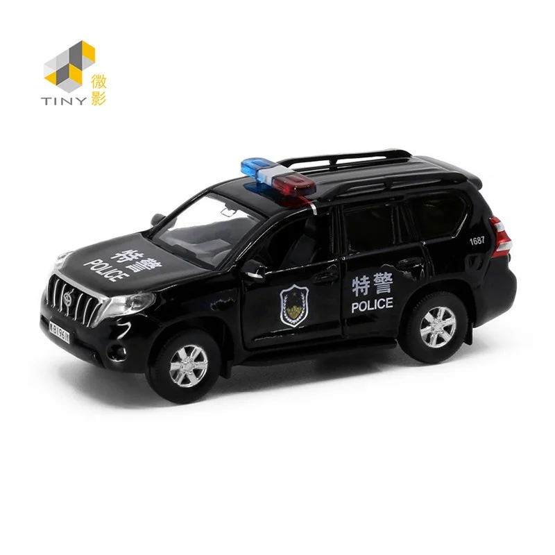 

TINY 1:64 Toyota Prado NO.7 Black Alloy Simulation Model Car