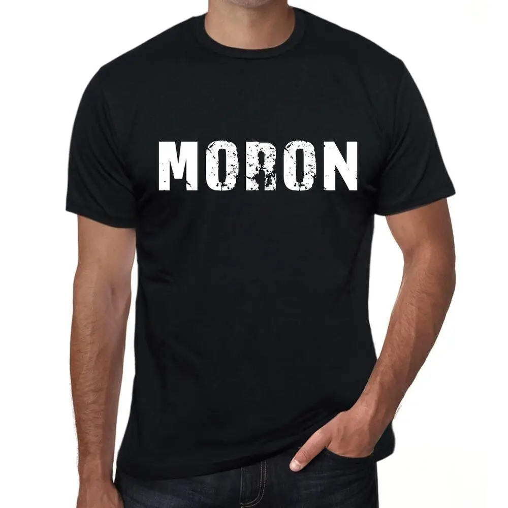 

Moron Mens Vintage Printed T Shirt Black Birthday Gift 00553
