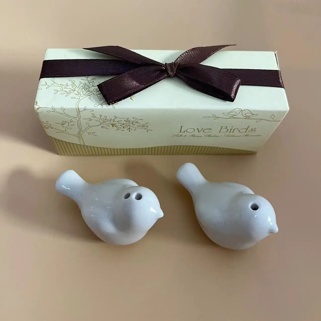 Free Shipping 50pcs=25 sets/lot Wedding Souvenirs  Ceramic Love Birds Salt and Pepper Shakers