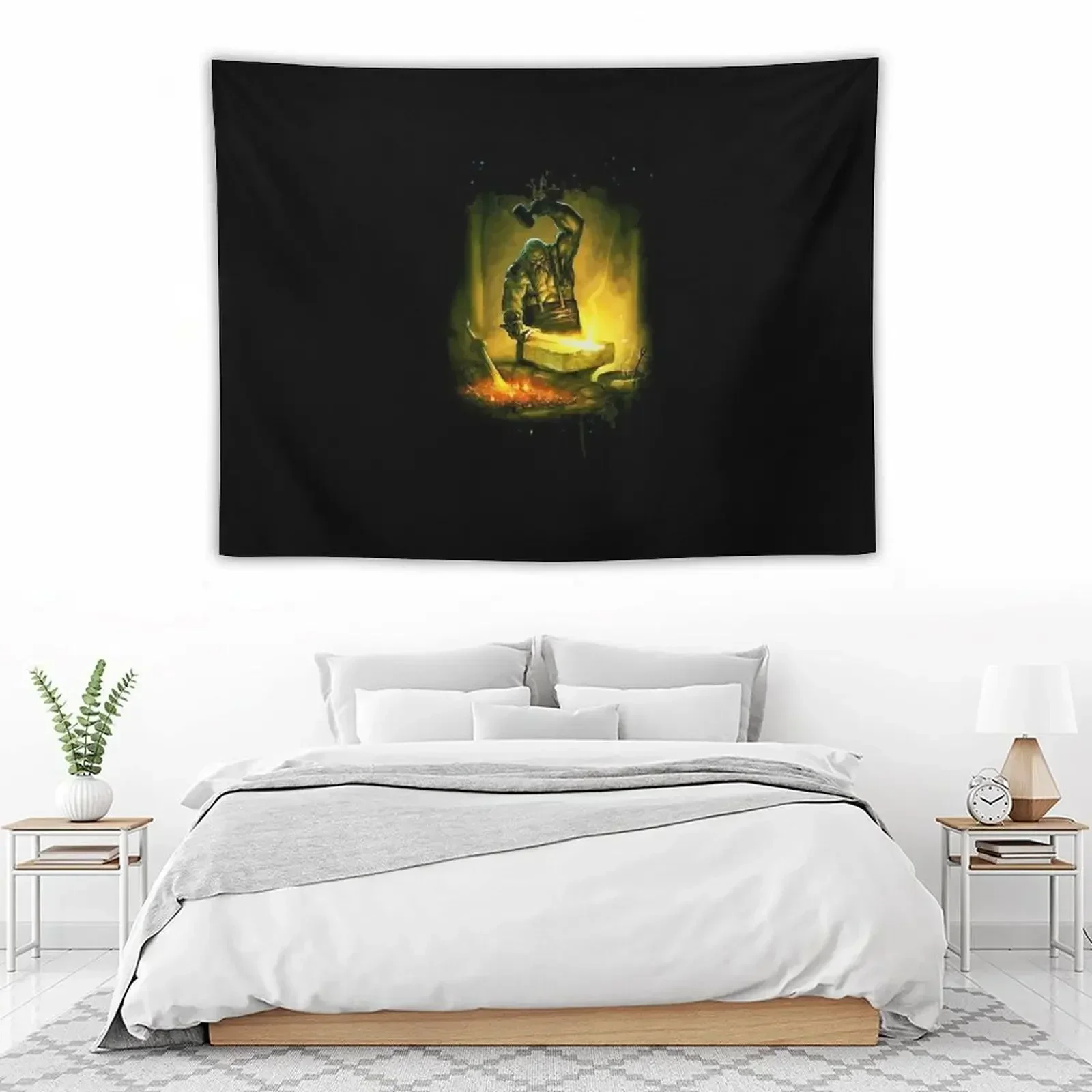 Хефаэстаус греческий бог Форвы рендерирован в красивом аквареле гобелен