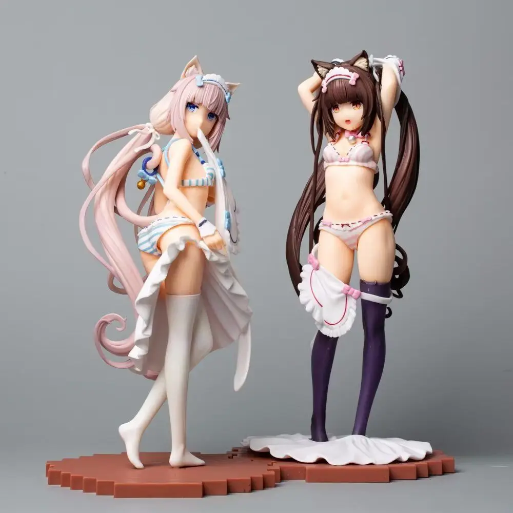 

Nekopara Chocola Anime Figure Nekopara Vanilla Dress up time Action Figure Sexy Girl Figure Collection Model Doll Toys Gift