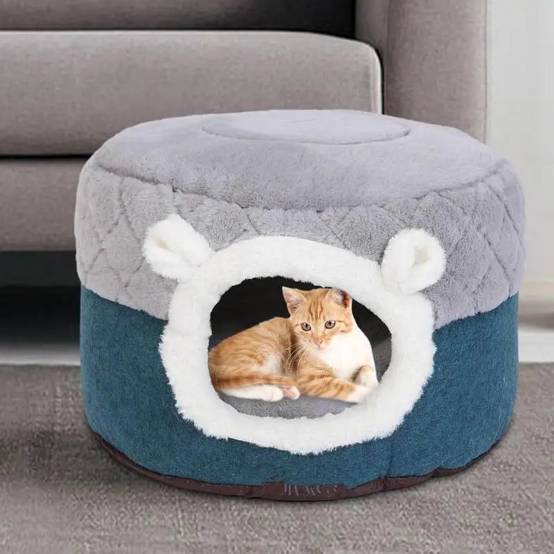 

Cat Cave Polyester Portable Small Cat Beds For Indoor Cats Indoor Pet House 2 In 1 Detachable Soft Thick Cushion Comfortable