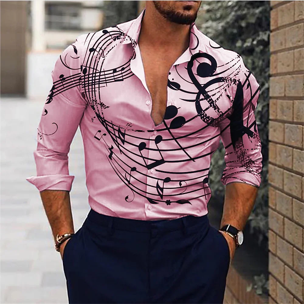 2023 Spring Fashion Social Men's High Quality Long sleeved Single breasted Printed Shirt New Men's Street Designer Clothing Top