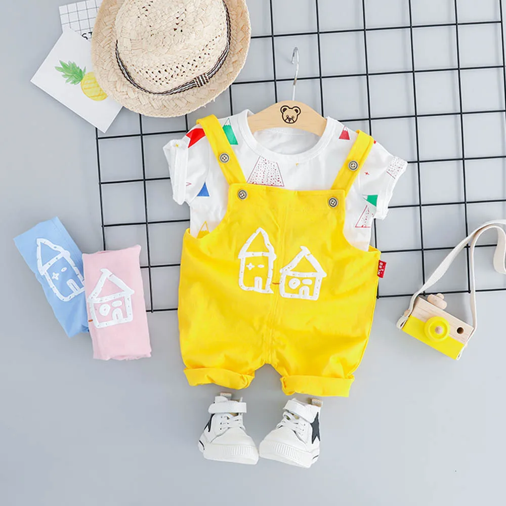 

Джинсовый костюм для девочек 6-2 лет, с круглым вырезом и коротким рукавом