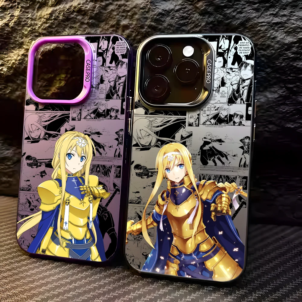 Чехол для телефона Аниме Сао А-Алиса Зубберг iPhone 16 15 14 13 12 11 Pro Max черный матовый