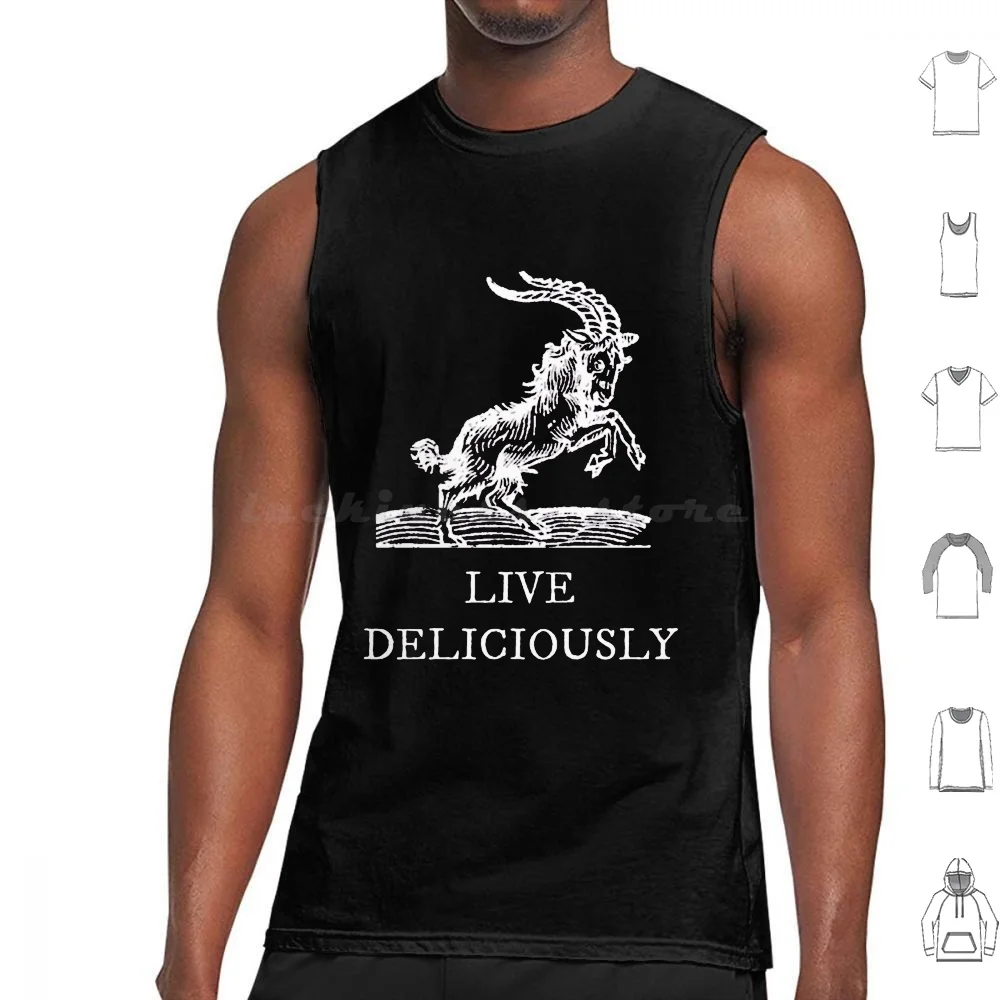 

Live Deliciously Classic Tank Tops Print Cotton Live Deliciously Classic