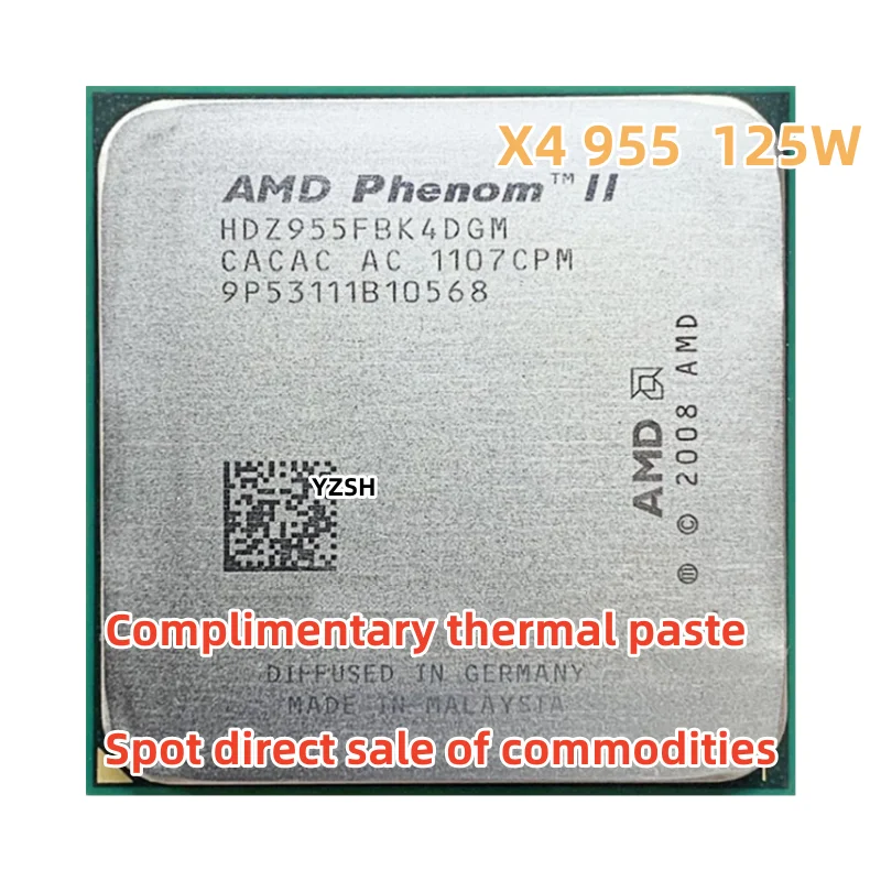 Четырехъядерный процессор AMD Phenom II X4 955, 125 Вт, 3,2 ГГц, 125 Вт, HDZ955FBK4DGM / HDX955FBK4DGI/HDZ955FBK4DGI, разъем AM3