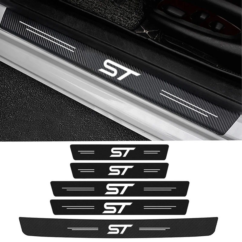 

Car Rear Trunk Bumper Door Sill Stickers Threshold Protective Plate Decals for Ford ST Line Logo Focus ESCAPE Fiesta Accessories