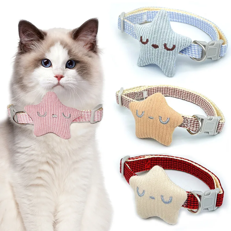 

1PCS New Cat Collar Cute Solid Color Star Decorative Neck Sleeve Small and Medium Dog Collar Home Pet Supplies SSJ166