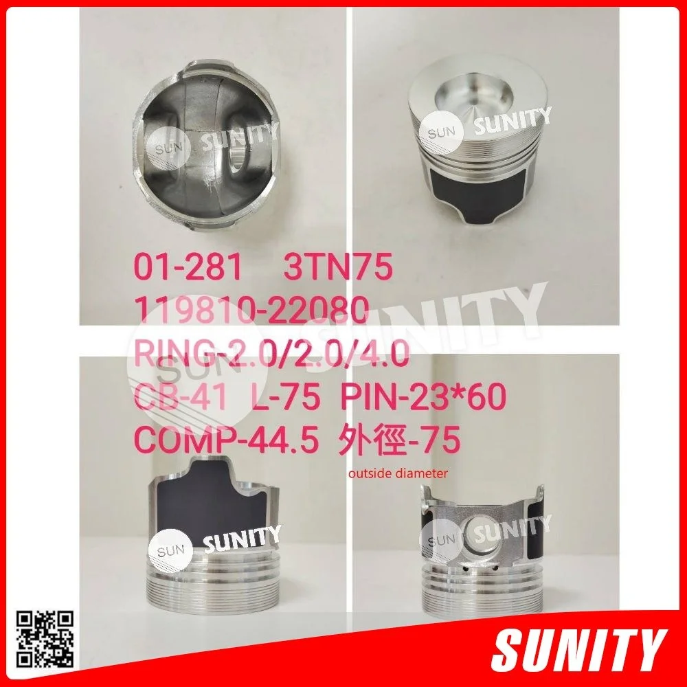 TAIWAN SUNITY Высококачественный поршень 3TN75 119810 Поставщики - 22080 поршня деталей