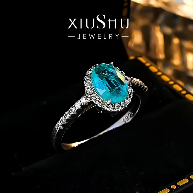 Новое эллиптическое кольцо из серебра 925 пробы с уникальным и универсальным