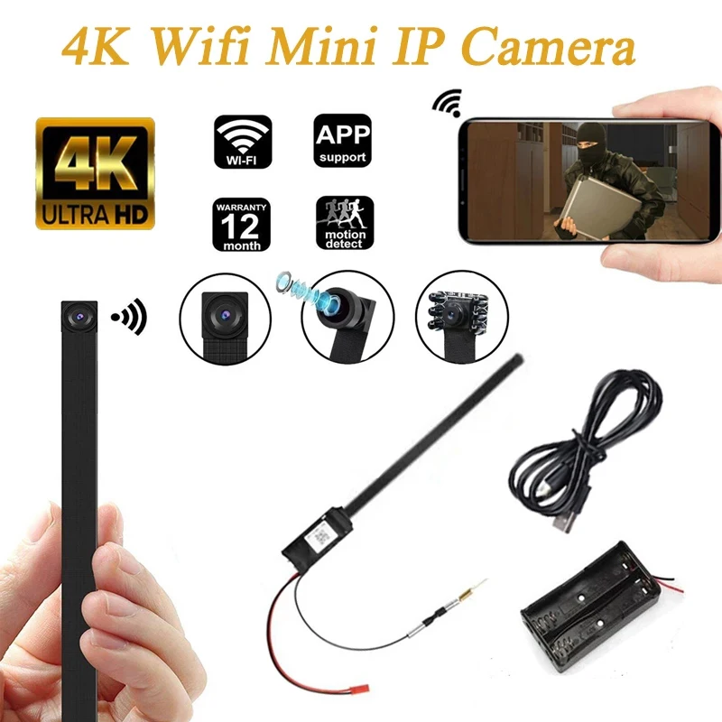 

4K DIY Portable Full HD WiFi IP Mini Camera P2P Wireless Mini Camcorder Video Audio Recorder Support Remote View TF Card Battery