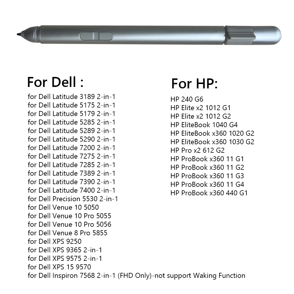 

Сенсорный активный стилус для ноутбука HP 240 G6 Elite X2 1012 G1 G2 Dell Latitude 5175 2048 чувствительный к давлению алюминиевый