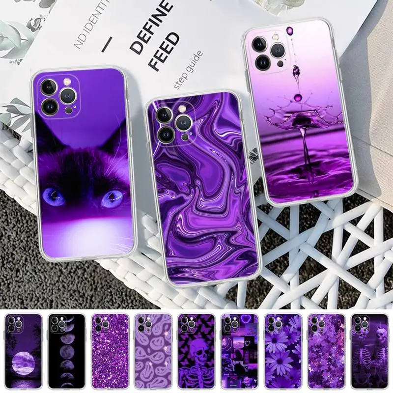

Purple aesthetic Phone Case For iPhone 14 11 12 13 Mini Pro XS Max 6 7 8 Plus X XR SE 2020 Funda