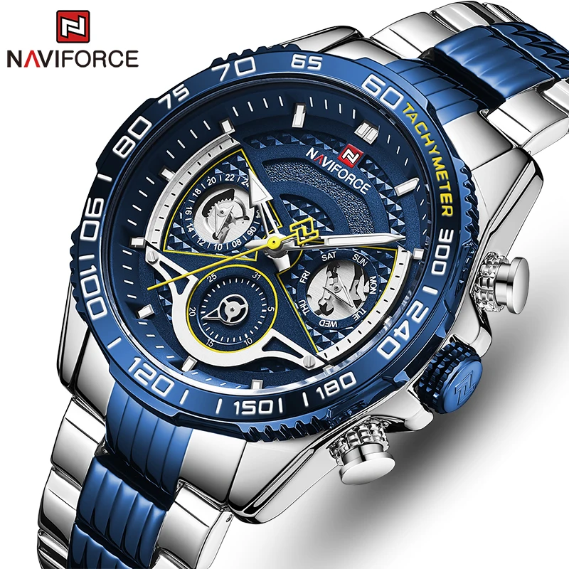 

NAVIFORCE Men Watches Top Brand Luxury Fashion Quartz Watch Men Waterproof Stainless Steel Date Male Clock Relogio Masculino 24
