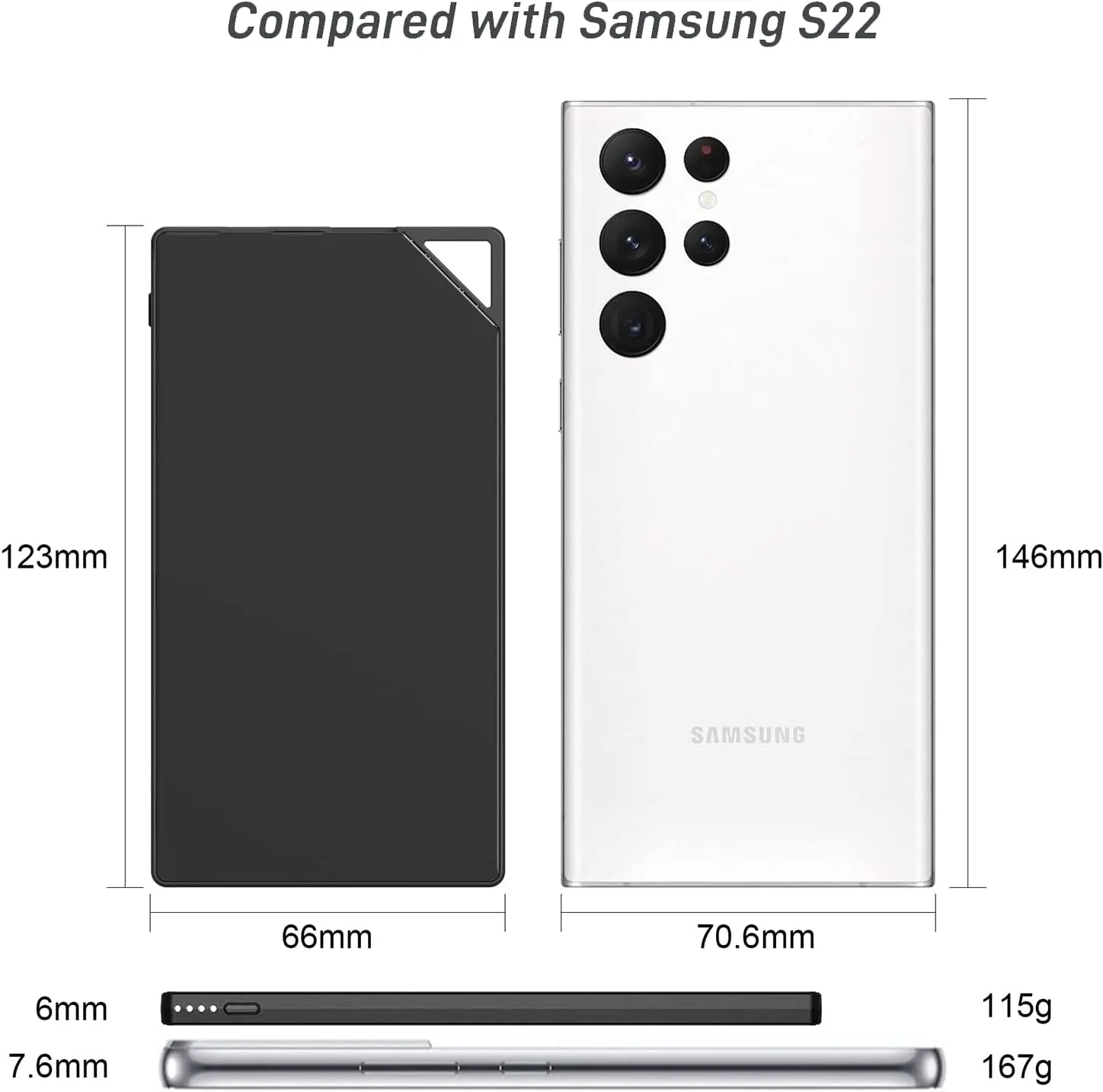 Портативный тонкий внешний аккумулятор TNTOR 6 мм 5000 мАч компактный