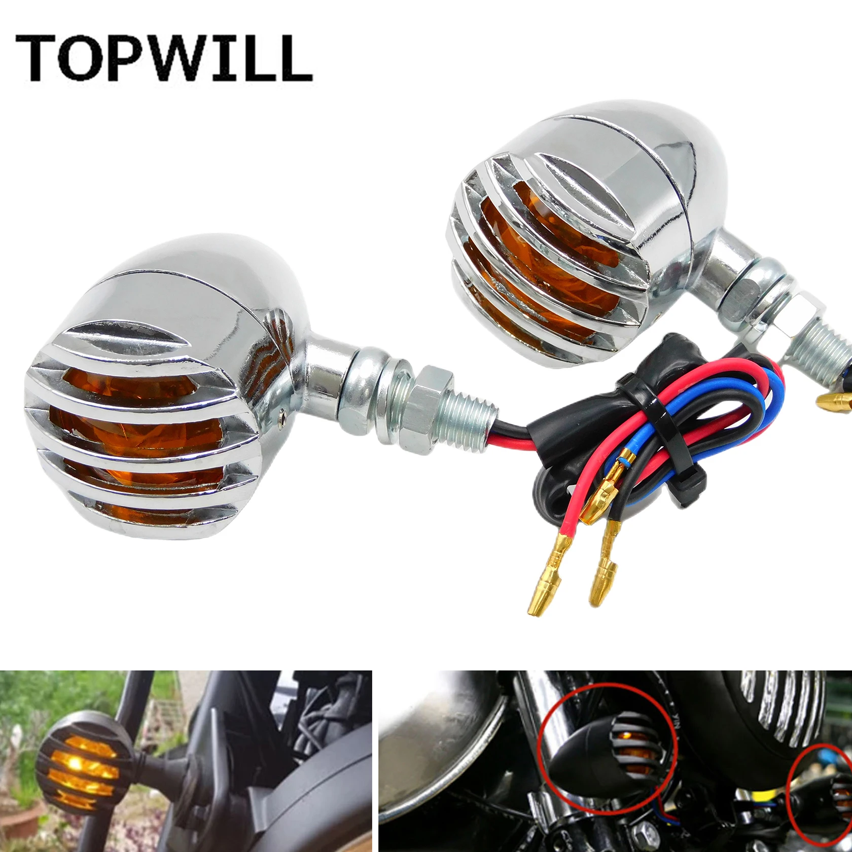 

2 шт., металлический сигнал поворота для мотоцикла