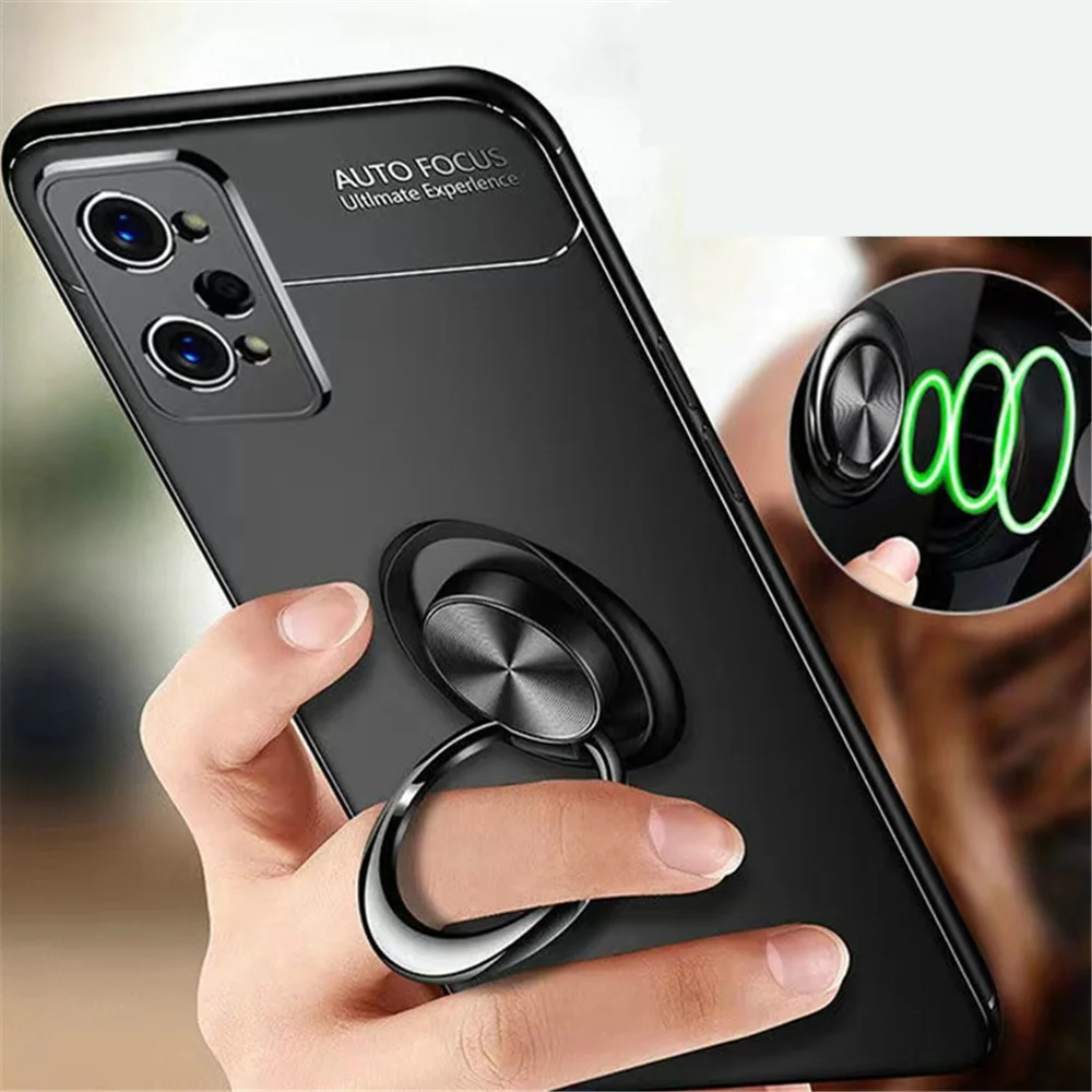 

For Realme GT Neo 2 Shockproof Case for Realme GT Neo 2 2T 5G Soft Silicone Metal Ring Stand cover for Realme C11 2021 C25S capa