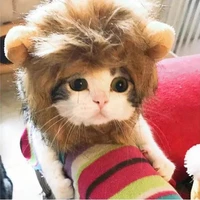net red pet jewelry dog headdress lion head funny helmet cat cute hat photo