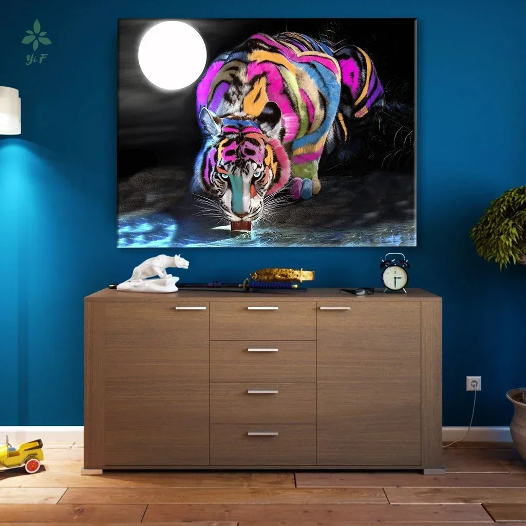 Картина маслом Тигр Sip печать на холсте художественное украшение для помещения