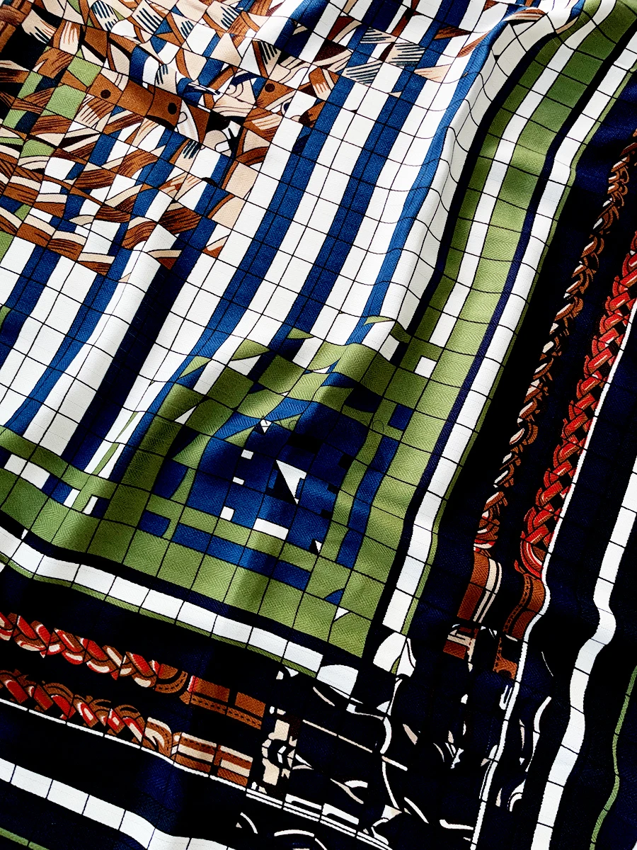 Шелковый кашемировый шарф 130 см скрученные шали Herms зимние мягкие пашмины