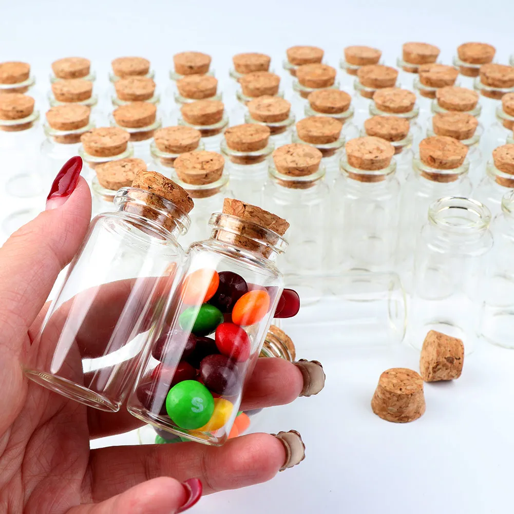 

Wedding Decoration 48PCS Mini Wishing Bottle with Cork Clear Glass Bottle Party Supplies For Baby Shower Wedding Gift For Guests