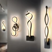 modern minimalist art wall lamps living room bedroom nordic bedside wall sconce musical note wall decoration interior wall light