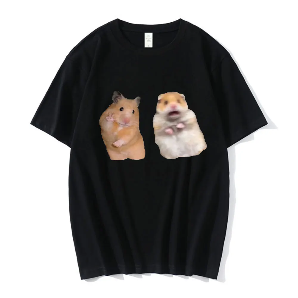 

Забавная футболка с надписью мира и кричащим хомяка, подарок для влюбленных, футболка с грызуном и мышкой, летняя хлопковая футболка с короткими рукавами унисекс