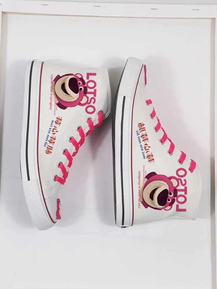 Новинка клубничный медведь лото знаменитые холщовые туфли женские высокие