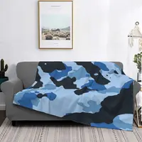 Light Blue Camo Blankets Fleece Super Soft Throw Blankets Sofa Throw Blanket for Couch Bedding Travel Throws Bedspread Quilt