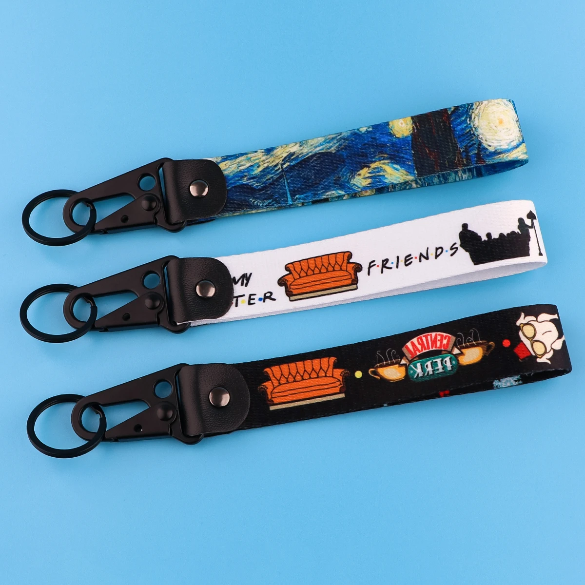 

QE030 Van Gogh Keychains For Men TV Friends Keychain Keyring Women Gadgets Fashion Starry Sky Jewelry Accessories