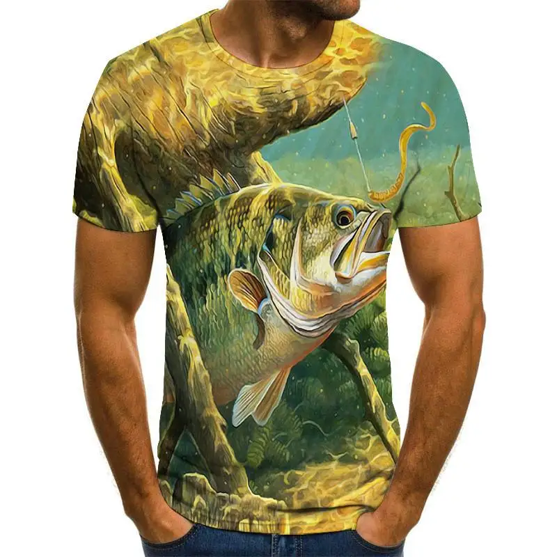 

2022 Men's New Summer 3D Printing Fish Pattern Men and Women Casual T-shirt Fashion Trend Men's T-shirt Hip-hop Short Sleeve