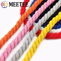 10meters meetee 12mm 100 cotton 3 shares rope twisted cords diy decoration ropes for bag belt purse sewing accessories craft