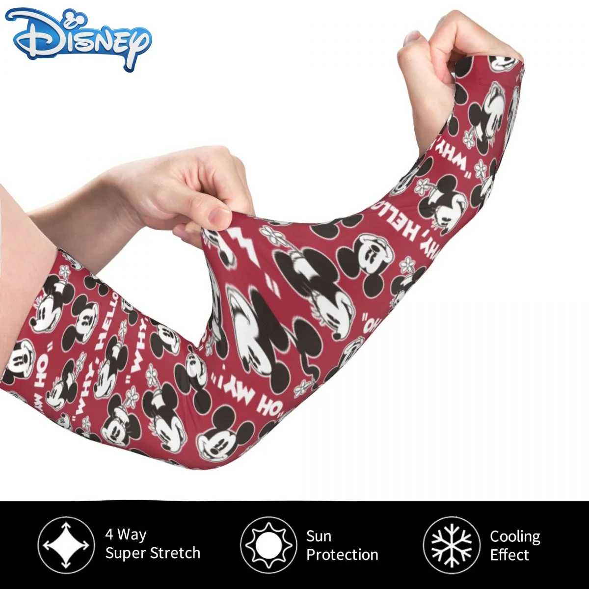 

2022 Summer New Disney Cartoon Ice Silk Sunscreen Arm Sleeves UV Protection Arm Guards Outdoor Sports Gloves Long for Men Women