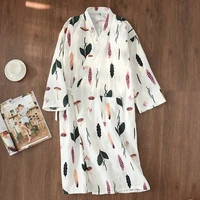 japanese style kimono pajamas summer new 100 cotton gauze pajamas nightgown ladies spa yukata homewear long pajamas women