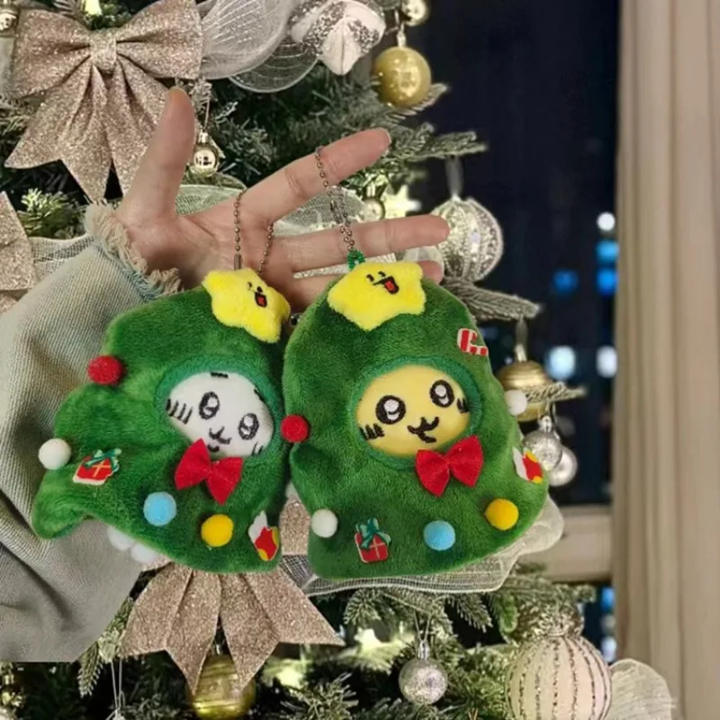 Kawaii Chiikawas плюшевый кулон Hachiware Usagi Girl милая рождественская елка кукла одежда