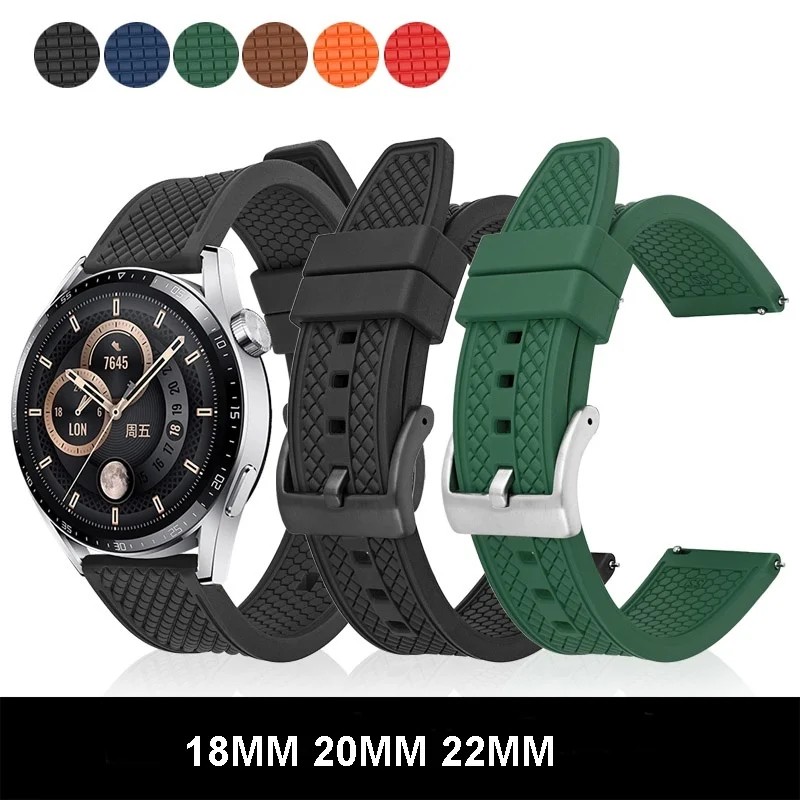 Premium Rubber Watch Band Quick Release Watch Strap 18mm 20mm 22mm Watch Bracelet Replacement for Seiko Huawei gt2pro/gt3 Omega