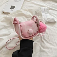 summer mini cut new fashion womens messenger bag pink bags for women 2022 flower magnetic buckle plush pendant daily crossbody