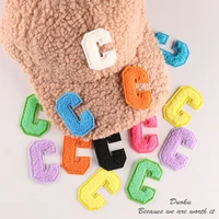 c letter chenille patch towel embroidered felt alphabet heat adhesive colorful applique diy accessories for festival party cloth