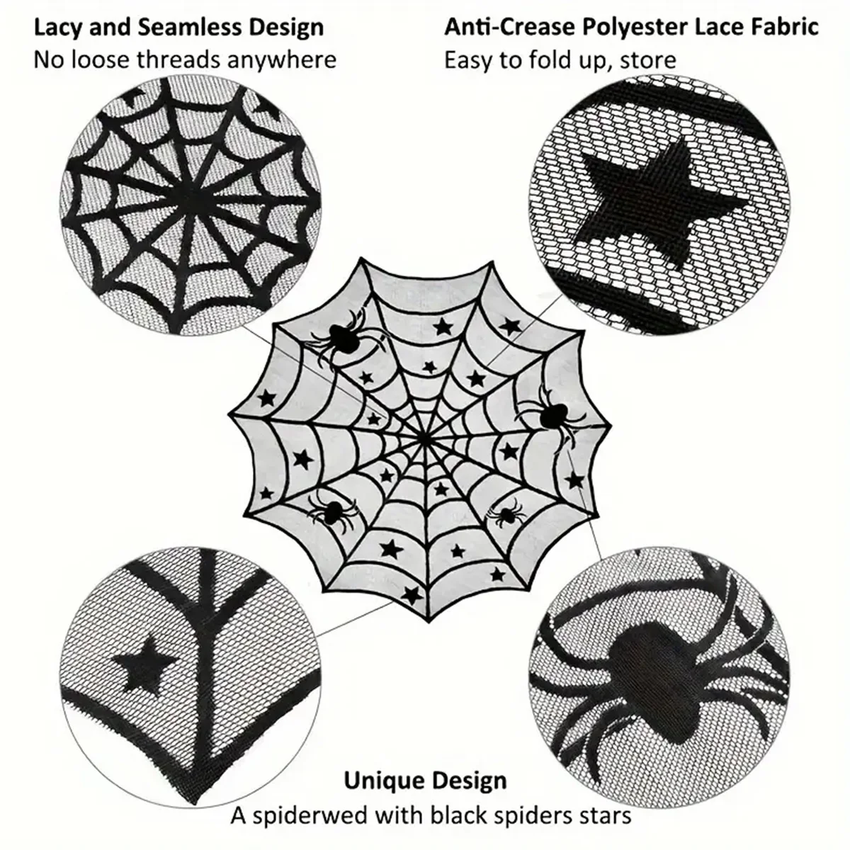 Черная искусственная ткань на Хэллоуин 2024 для дома скатерть в виде паутины кухни